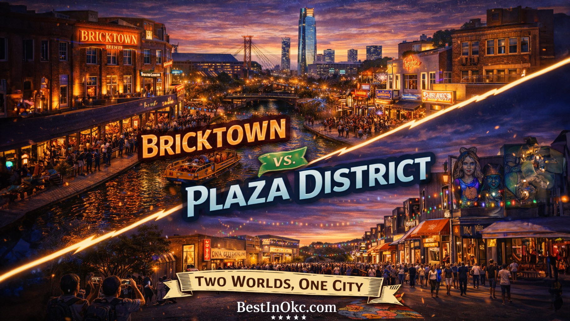 Bricktown vs. Plaza District: Two Worlds, One City