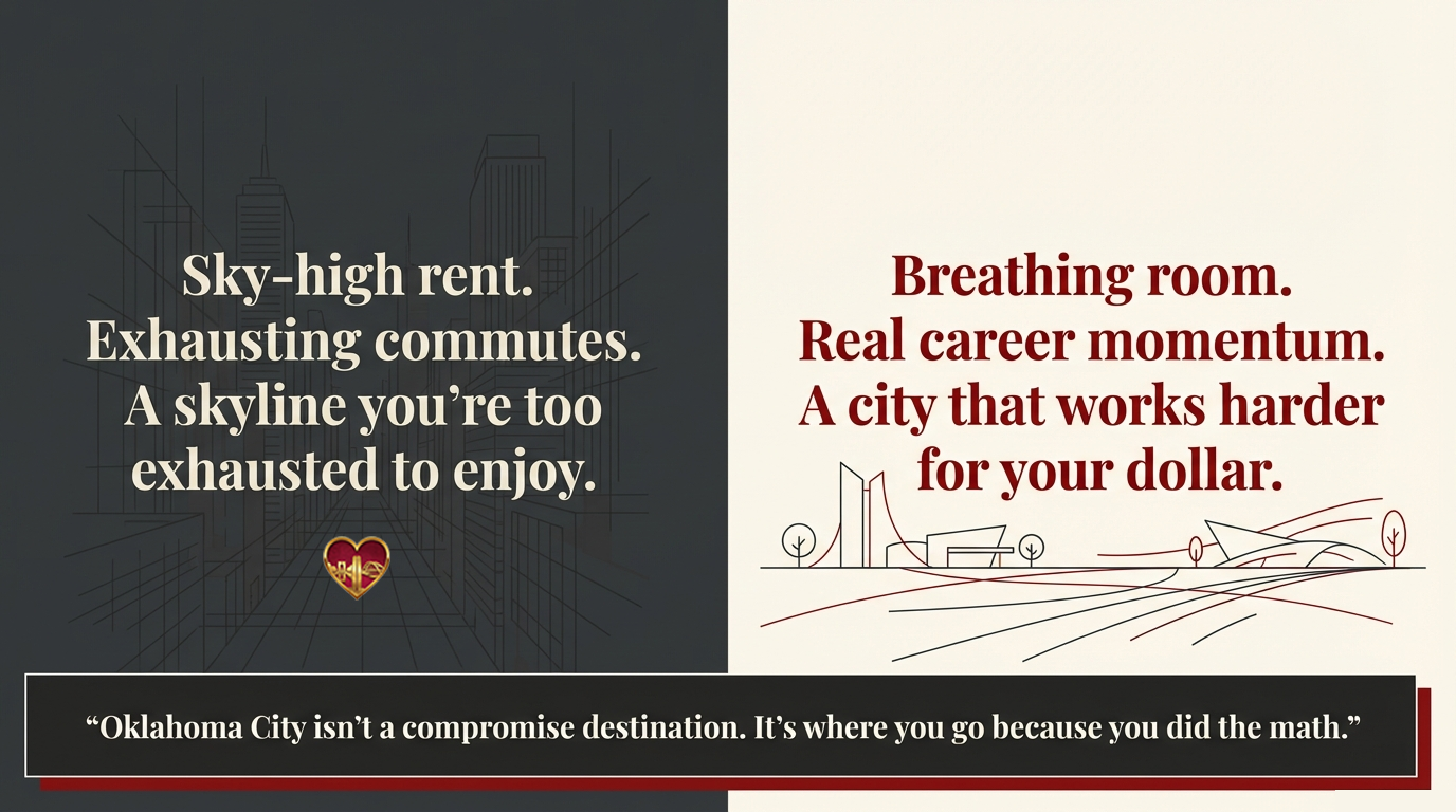 OKC Relocation Playbook visual 2: cost of living, housing, jobs, and neighborhood guide for moving to Oklahoma City