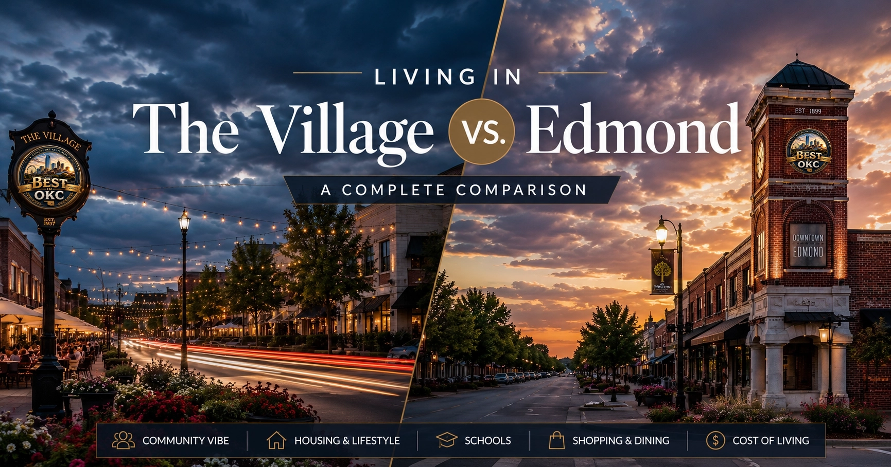 Living in The Village vs Edmond, Oklahoma — northwest OKC metro relocation comparison