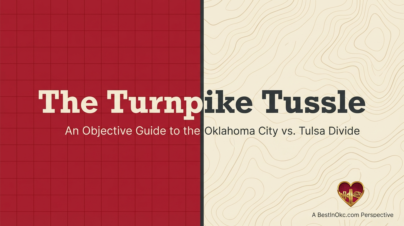 Turnpike Tussle visual 1: OKC vs Tulsa commute, cost, and lifestyle comparison
