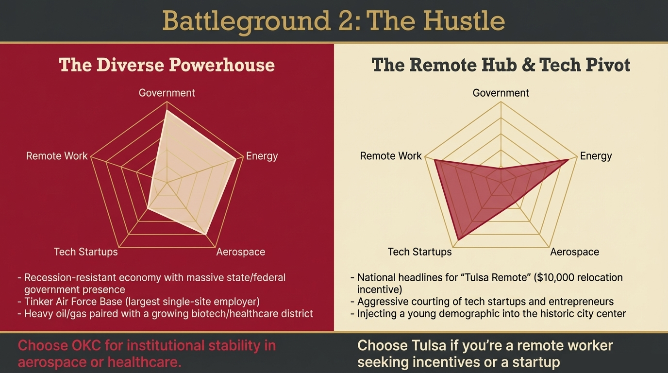 Turnpike Tussle visual 4: OKC vs Tulsa commute, cost, and lifestyle comparison