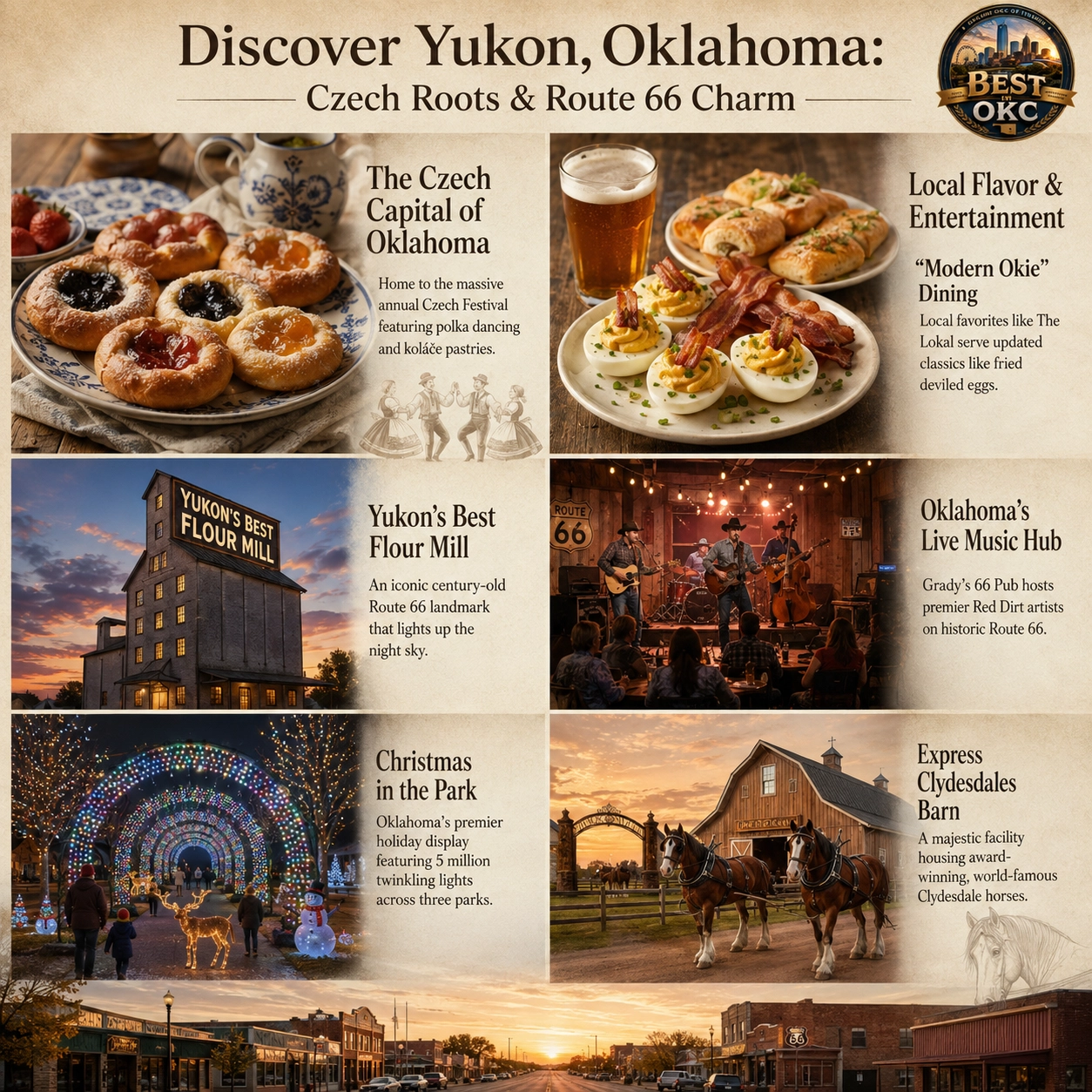 Yukon, Oklahoma — city overview graphic with west-metro community highlights and local context